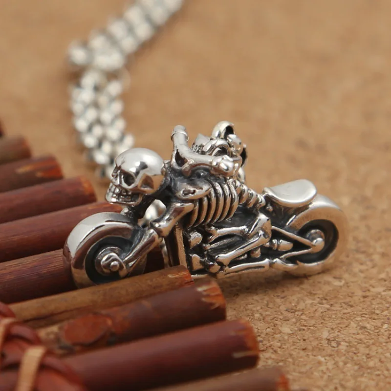 WholeSale S925 Sterling Silver jewelry faShion retro trendyy men'S motorcycle wind knight Skull thai Silver Sweater