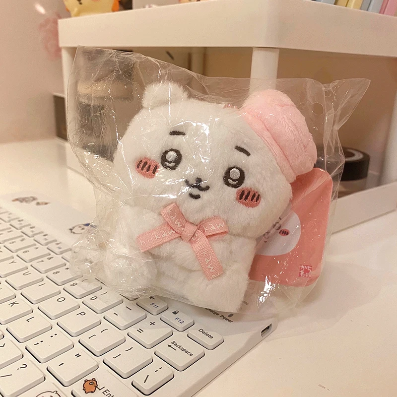 10 cm version japonaise dessin animé Chiikawa Hachiware Usagi mignon garçon et fille cadeau béret assis peluche poupée sac à dos clé pendentif