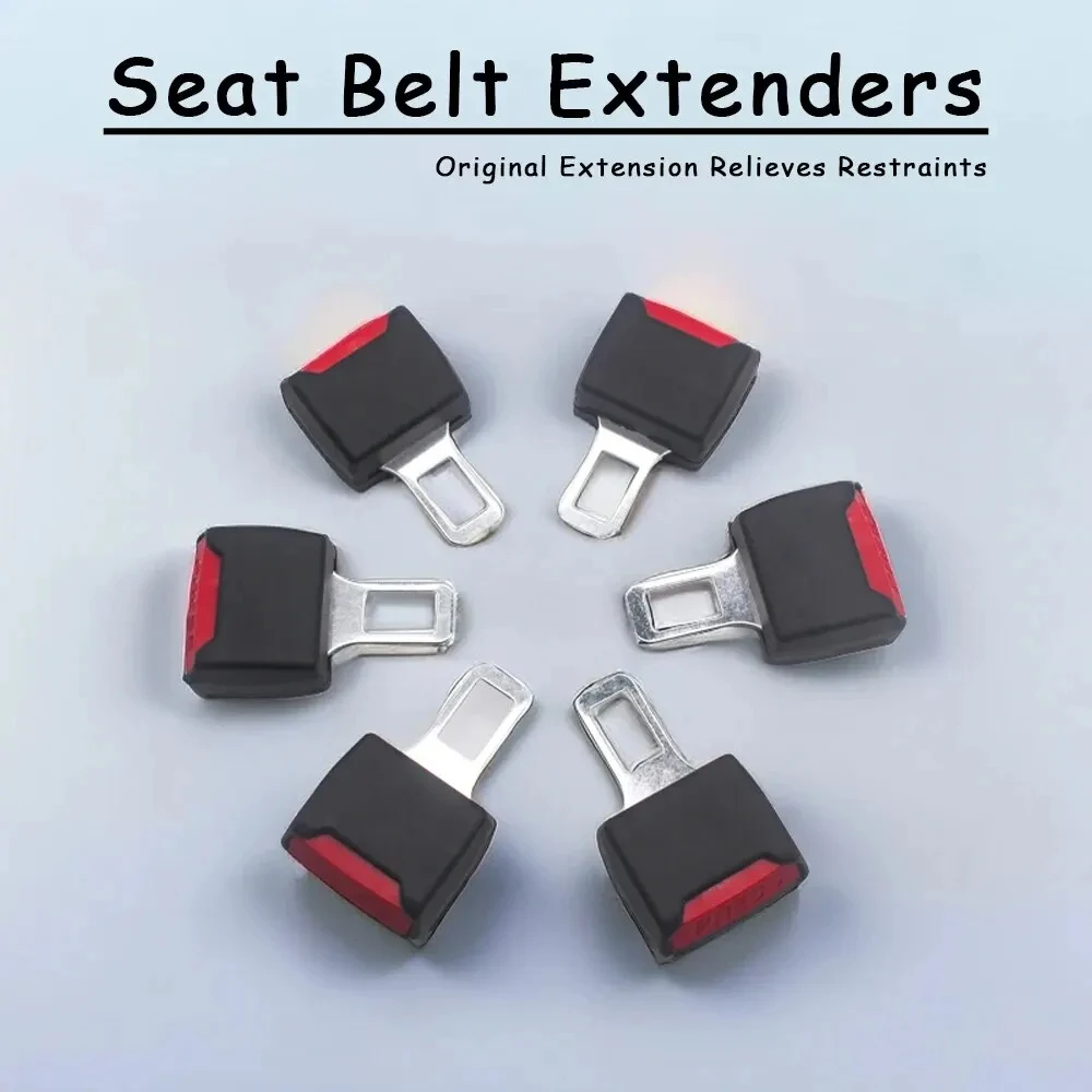 2 PCS Car Seat Belt Clip Extender Safety Seatbelt Lock Buckle Plug Thick Insert Socket Extender Safety Buckle