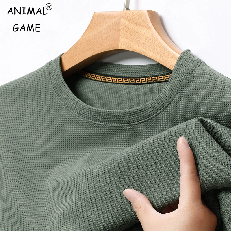 Men's Long-sleeved Sweatshirts Casual Breathable Business T-shirts Male Solid Color Pullover Basic Shirt Oversized Streetwear