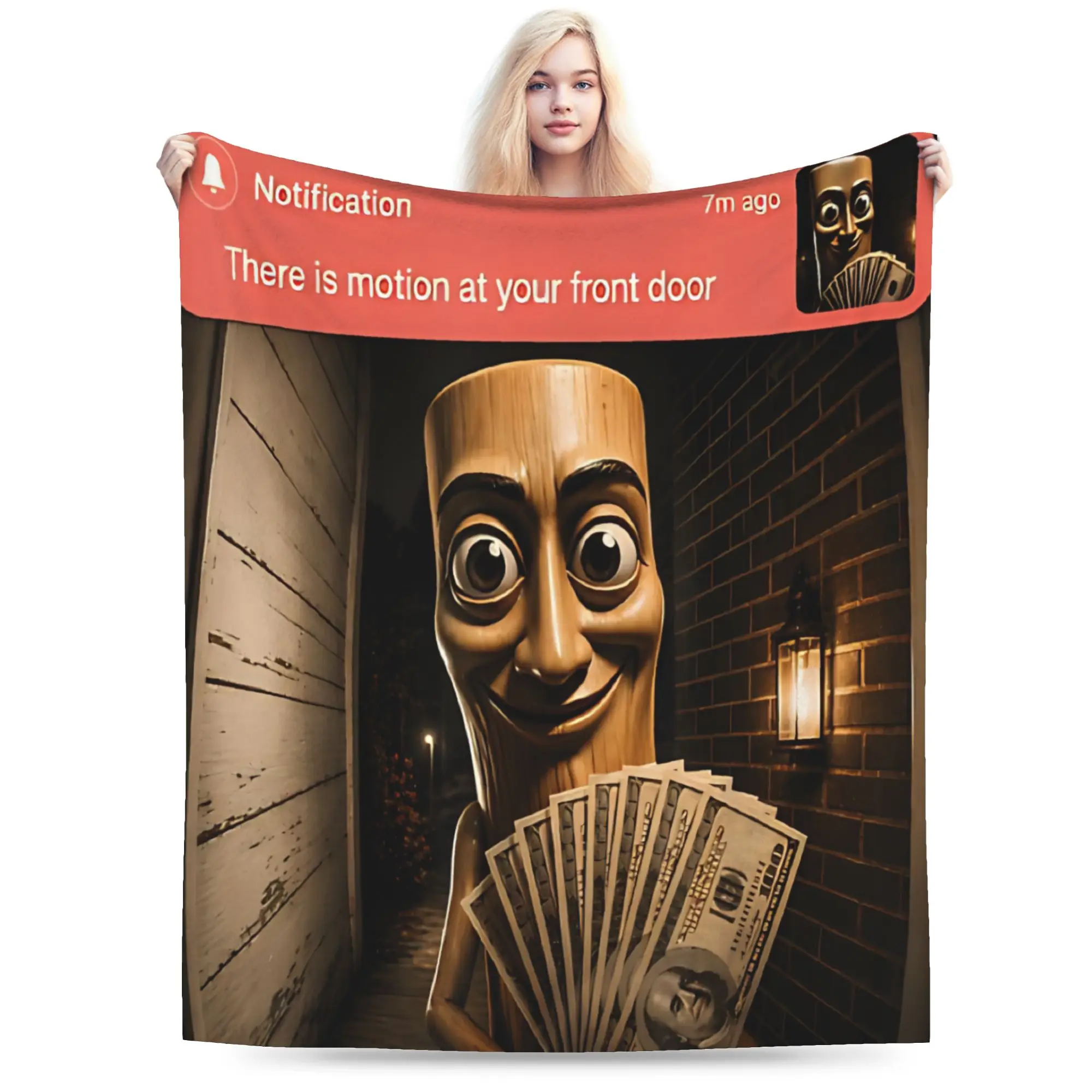 There Is Motion At Your Front Door Tung Tung Tung Sahur Meme  Stuff Blankets Lightweight Thin Flannel  Throw Blankets