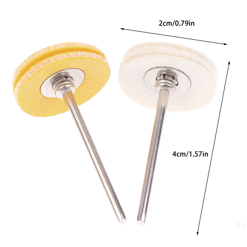 [YU]T-Shape 2.35mm Handle Yellow / White Cloth Wheel Jewelry Polishing Cloth Wheel Fine Polish Leather Wheel Tool Accessories