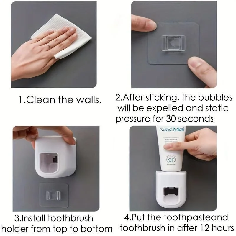 New Waterproof Automatic Toothpaste Dispenser Wall Mount Toothpaste Squeezer Toothpaste Holder Bathroom Tools Accessories