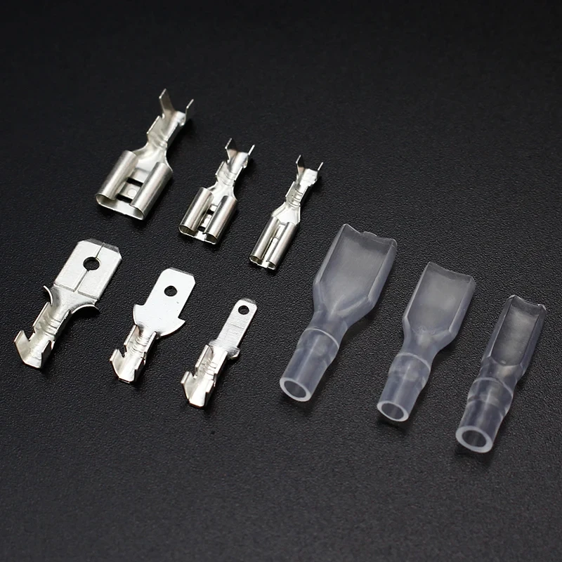 270 قطعة 2.8/4.8/6.3 مللي متر أنثى/ذكر محطات بأسمائها الحقيقية موصلات الأسلاك محطات تجعيد تجعيد مع أكمام عازلة شفافة #3