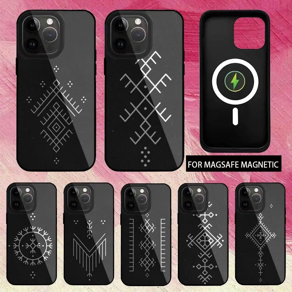 

B-Berber F-Flag S-Symbol Text Phone Case For iPhone17,16,15,14,13,12,11 Plus,Pro Max Magnetic For Magsafe Wireless Charging