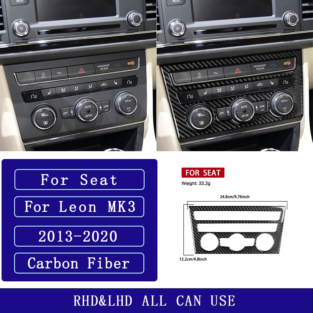 Voor Seat Leon MK3 2013-2020 Koolstofvezel Centrale navigatie radio AC CD versnellingspook deurpaneel Auto Accessoires Decoratieve Stickers