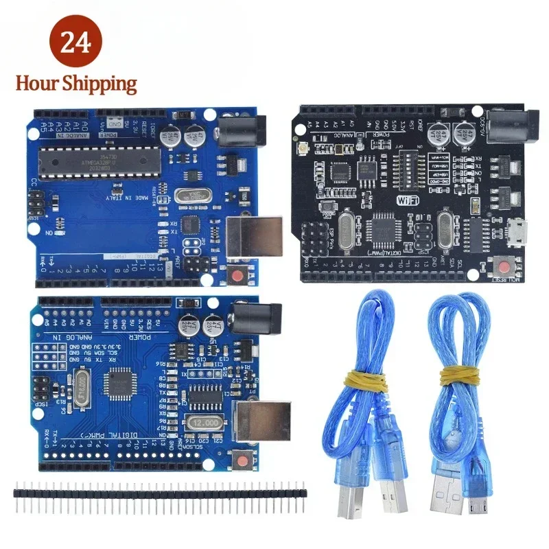 UNO R3 Development Board ATmega328P CH340 CH340G For Arduino UNO R3 With Straight Pin Header with Cable