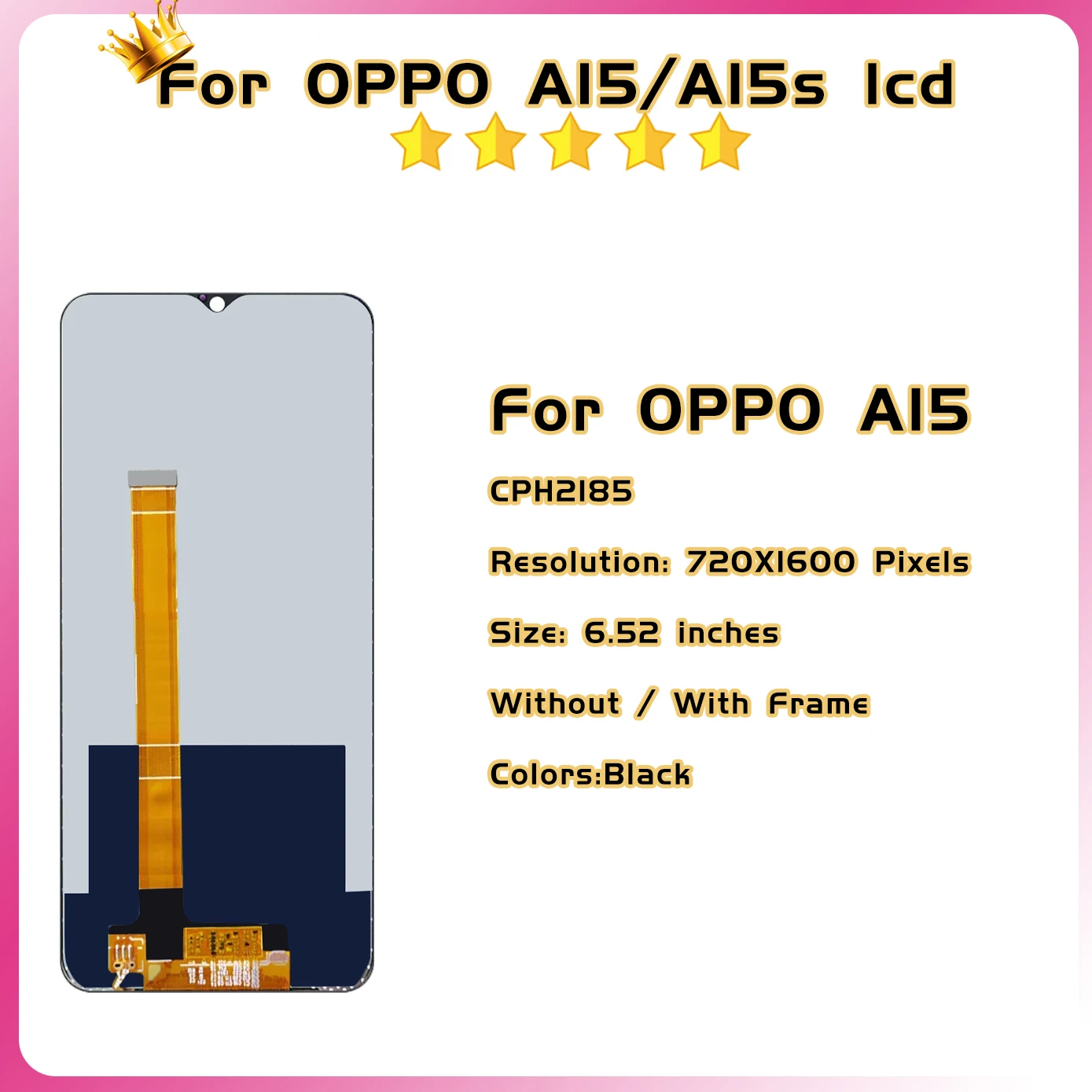 6.52\'\' Lcd For OPPO A15 CPH2185 LCD Display Touch Screen For OPPO A15s CPH2179 Digitizer Assembly Replacement High quality