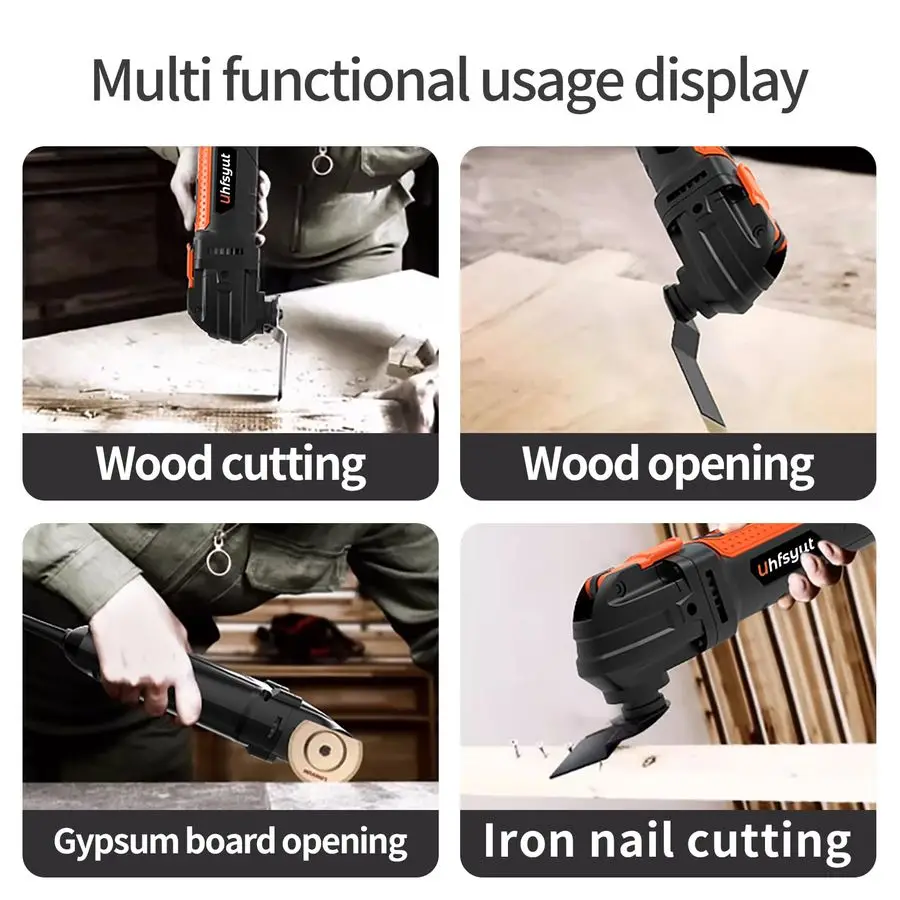 أداة متعددة متأرجحة مع 23 قطعة من أدوات التخزين وشفرات التغيير السريع للخشب المعدني PVC تتضمن قرص صنفرة ومكشطة و15 Sa