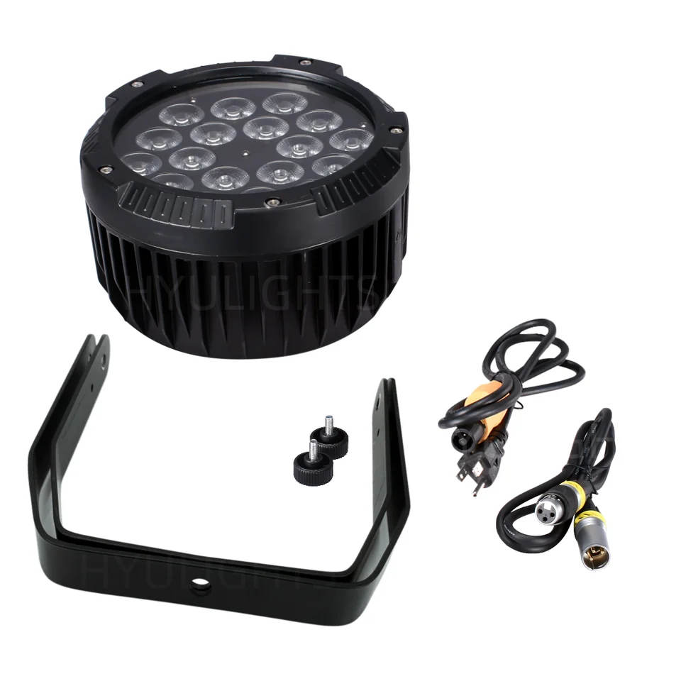 アルミ製IP65防水LEDパーライト 18x18W RGBWAUV DMX512 18X12W制御