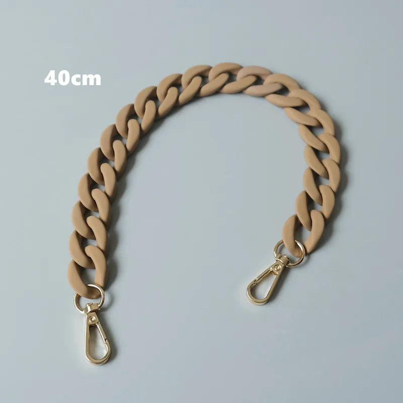 Neue modische Damenhandtaschen-Accessoire-Kette, matt, lila, schwarz, beige, Harz-Kette, mattierter Riemen, Damen-Clutch, Schultertasche, Kette – Detail 14