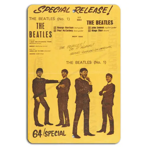 Der Nr. 1 EP Promo Flyer 1963 Sonderausgabe Musik-Memorabilia aus Aluminium