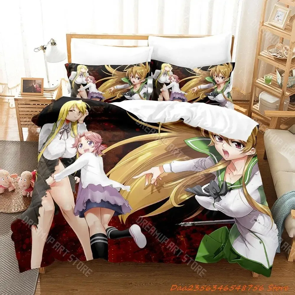 3D Printed High School of the Dead Bedding Set for Boys Girls Duvet Cover Twin Queen King Full Single Double Sizes