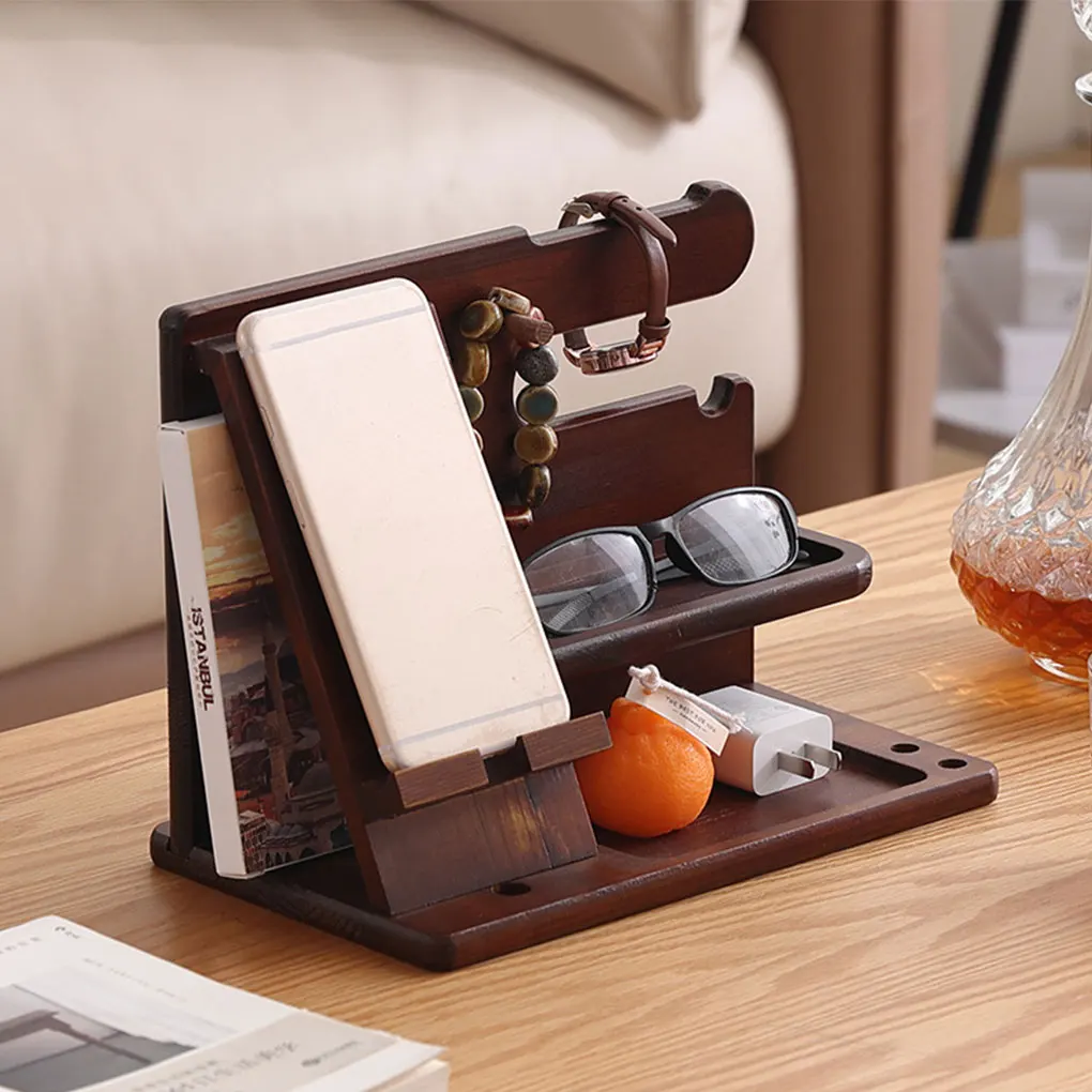 Easy To Assemble Storage Rack Modern Desk Organizer Space-saving Stylish Phone Docking Station