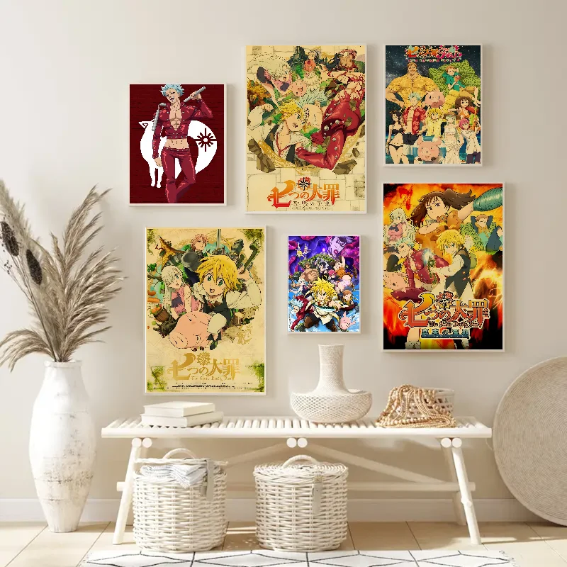 Japan Anime The Seven Deadly Sins Poster Poster Paper Print Home Living Room Bedroom Entrance Bar Restaurant Cafe Art Painting D