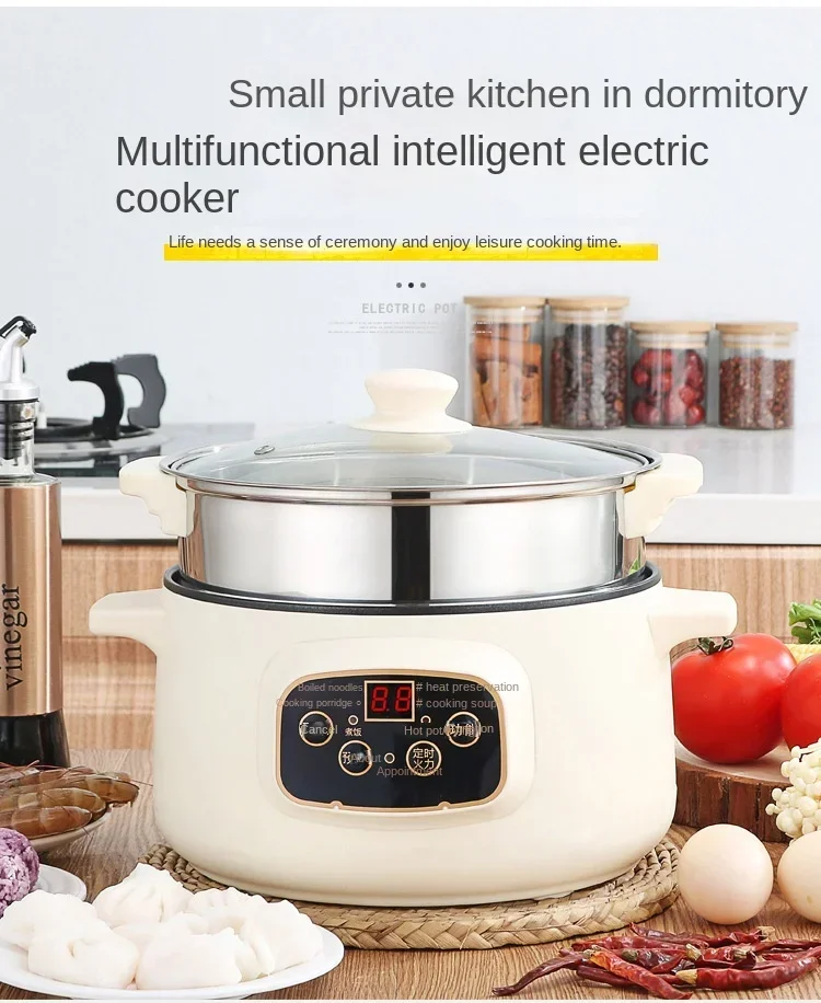 110V American standard electric cooker, student home dormitory, steaming and cooking, integrated electric hot pot, non-stick