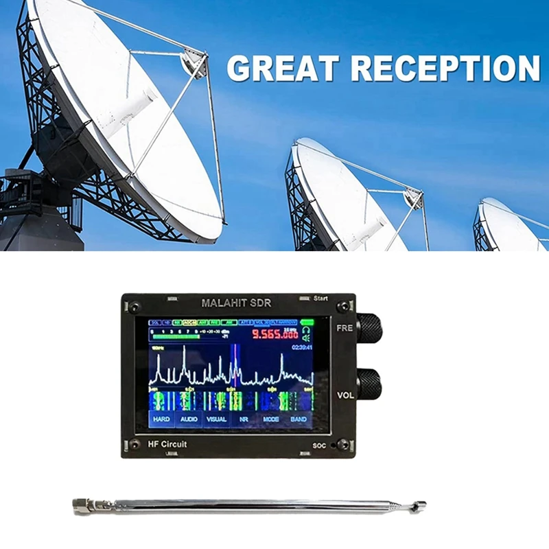 3.5 Inch Touch Screen Malachite SDR Pro Radio 50Khz-2GHZ Full Band Aviation Band DSP SDR Receiver With Antenna