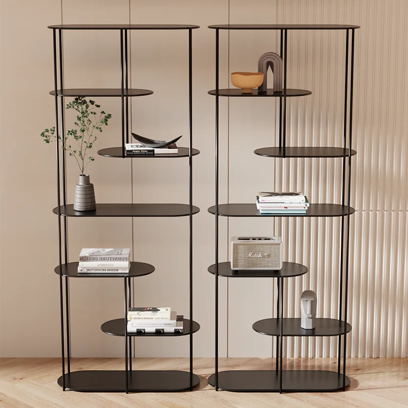 

Light luxury wrought iron bookshelf Floor shelf Office display rack Multi-layer simple bookcase Living room storage display rack