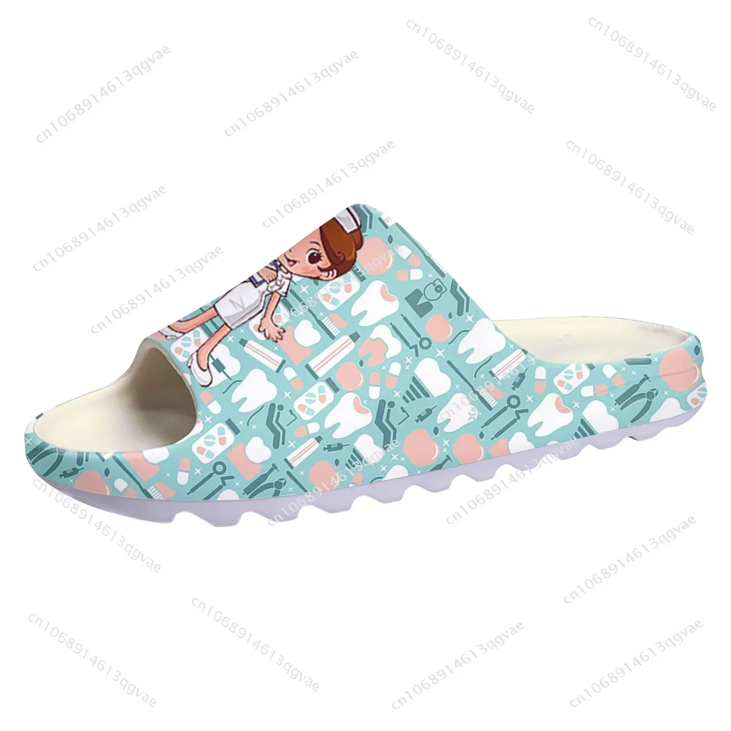Tooth Dentist Cartoon Soft Sole Sllipers Home Clogs Custom Water Shoes Mens Womens Teenager Stepping on Shit Bathroom Sandals