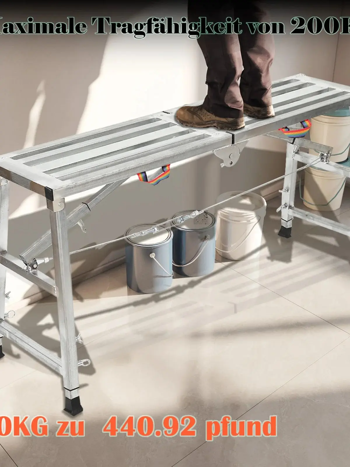 Klappbarer Pferdehocker, Gerüst, Heben, Dekoration, spezielles Verdickungsregal, Bautechnik-Leiter, 120 x 30 x 90 cm