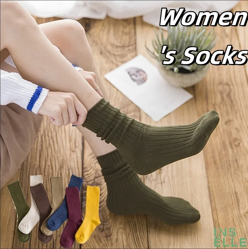 5 Pairs Cute Smiling Print Socks, Comfy & Soft Crew Sports Socks, Women's Stockings & Hosiery image 4