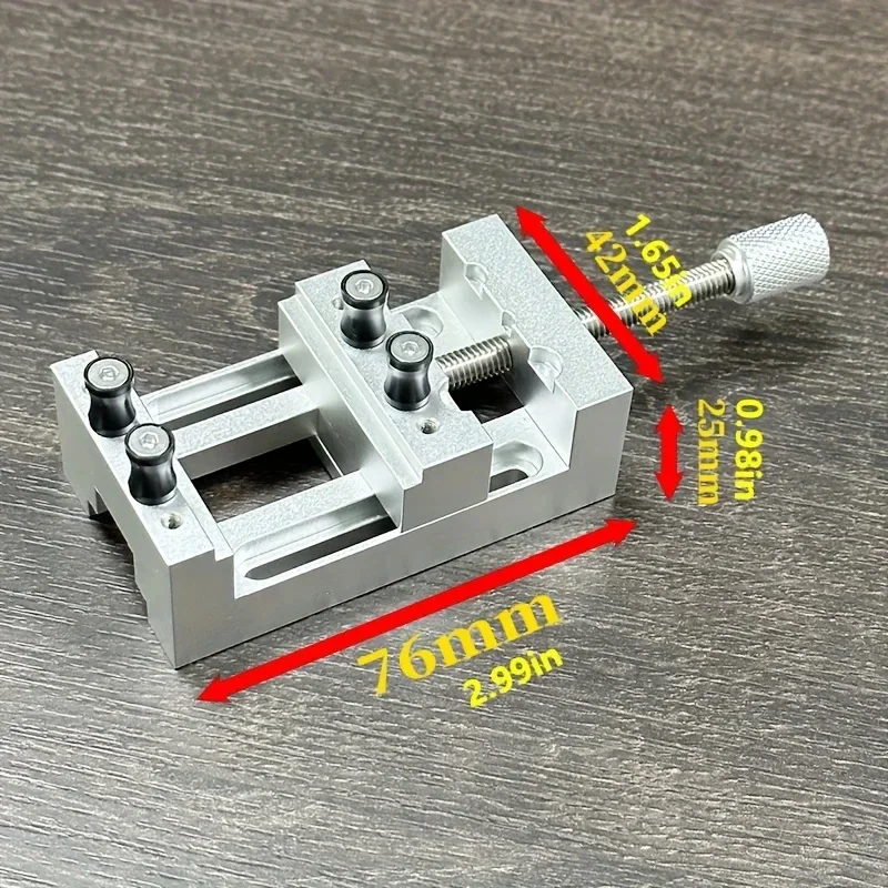 Adjustable sub clamp mini drilling machine - aluminum alloy 0-47mm clamping range, rubber soft jaw compact, handicraft shape