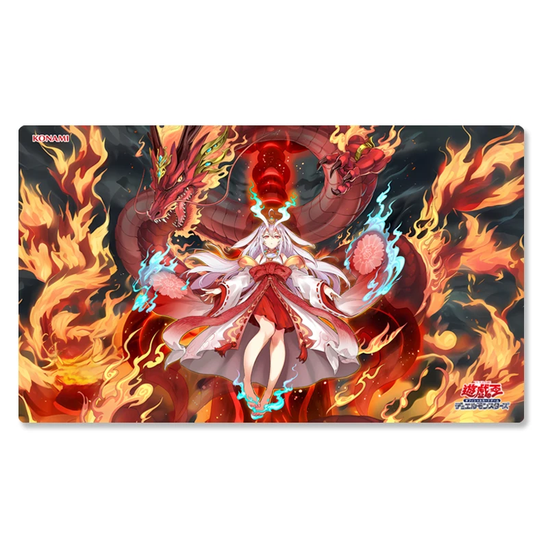 Yugioh Kurikara Divincarnate Play Mat Yu-Gi-Oh! TCG OCG Trading Card Games Mat Duel Plate Rubber Car