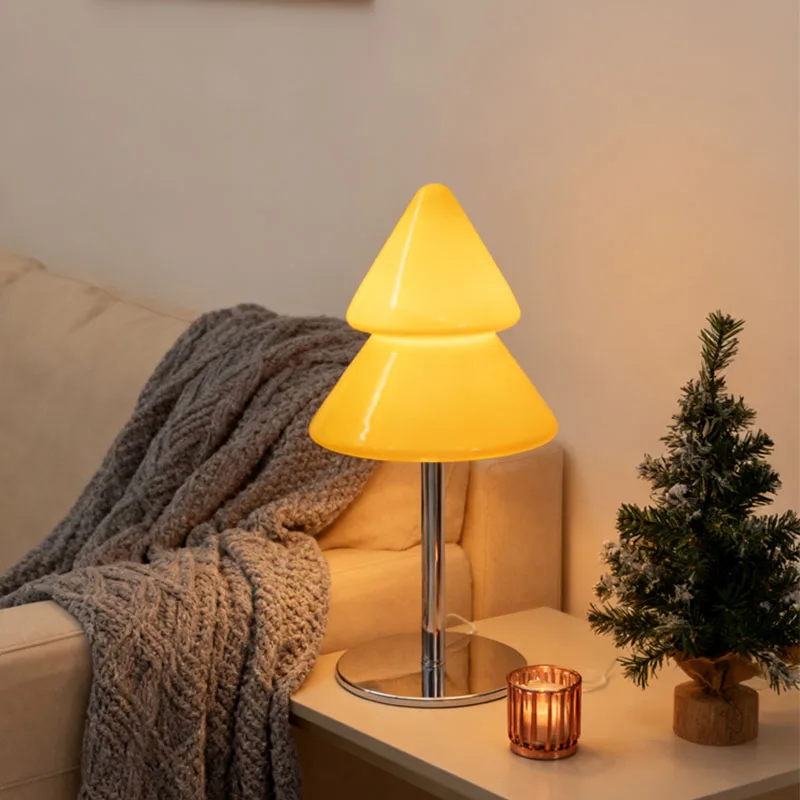 مصباح طاولة زجاجي أصلي جديد خفيف الوزن لأشجار عيد الميلاد، مصباح طاولة تزيين جوي، مصباح بجانب السرير لشاب