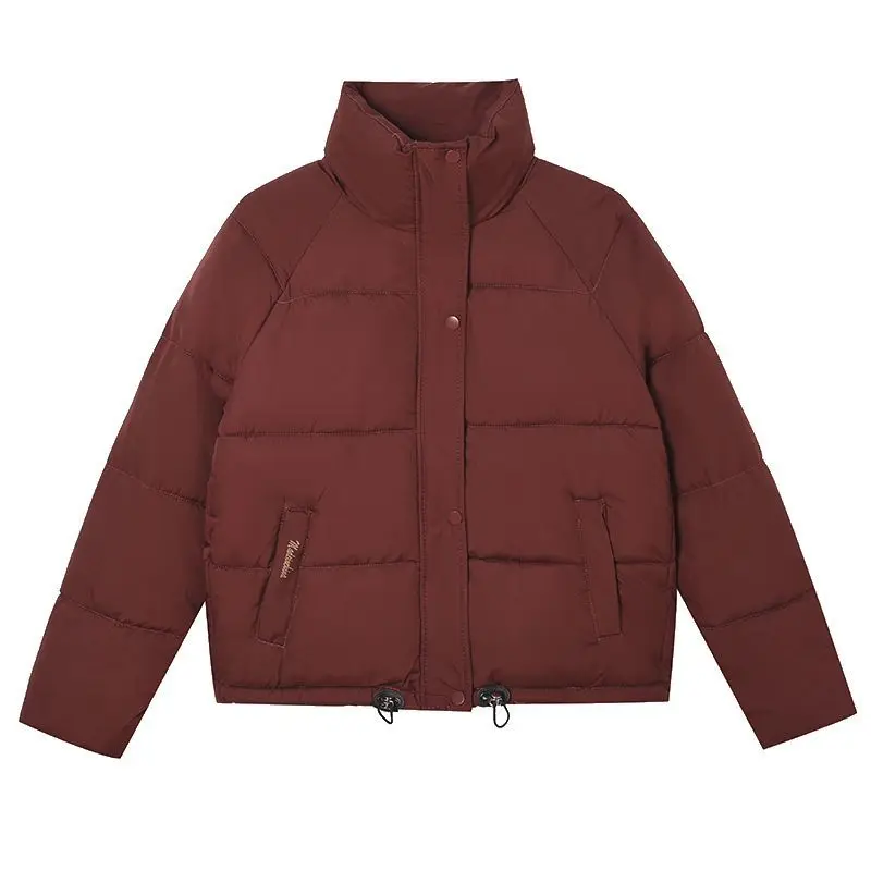 

2025 Winter Cotton Jacket Women Short Padded Coat Ins Style Loose Fit Korean Fashion Student Warm Outerwear Tops