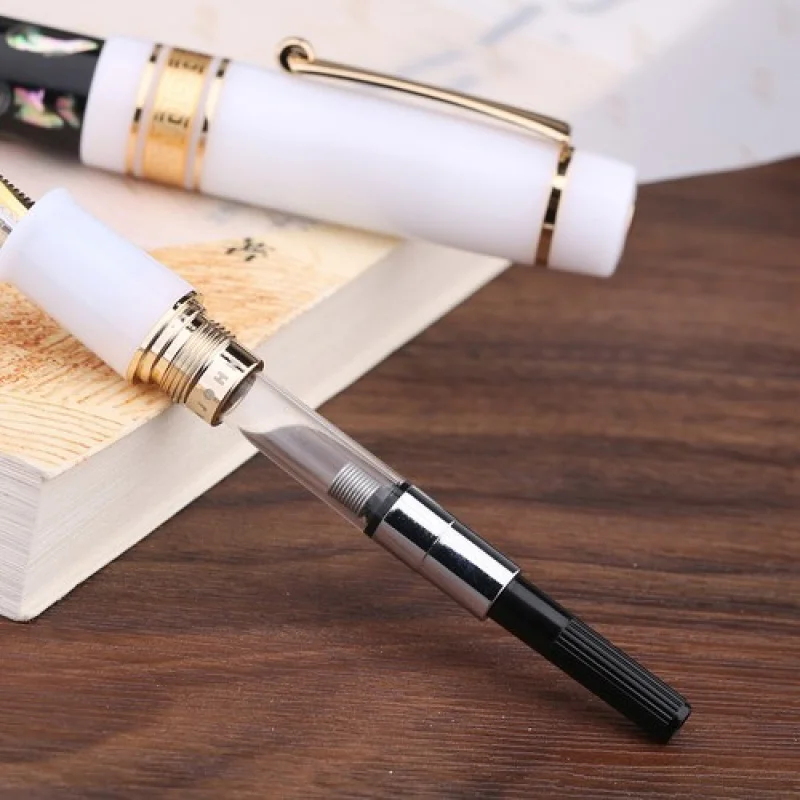 Pluma estilográfica de resina y concha A+Majohn M400, punta EF/F con convertidor, bolígrafo de regalo para escribir