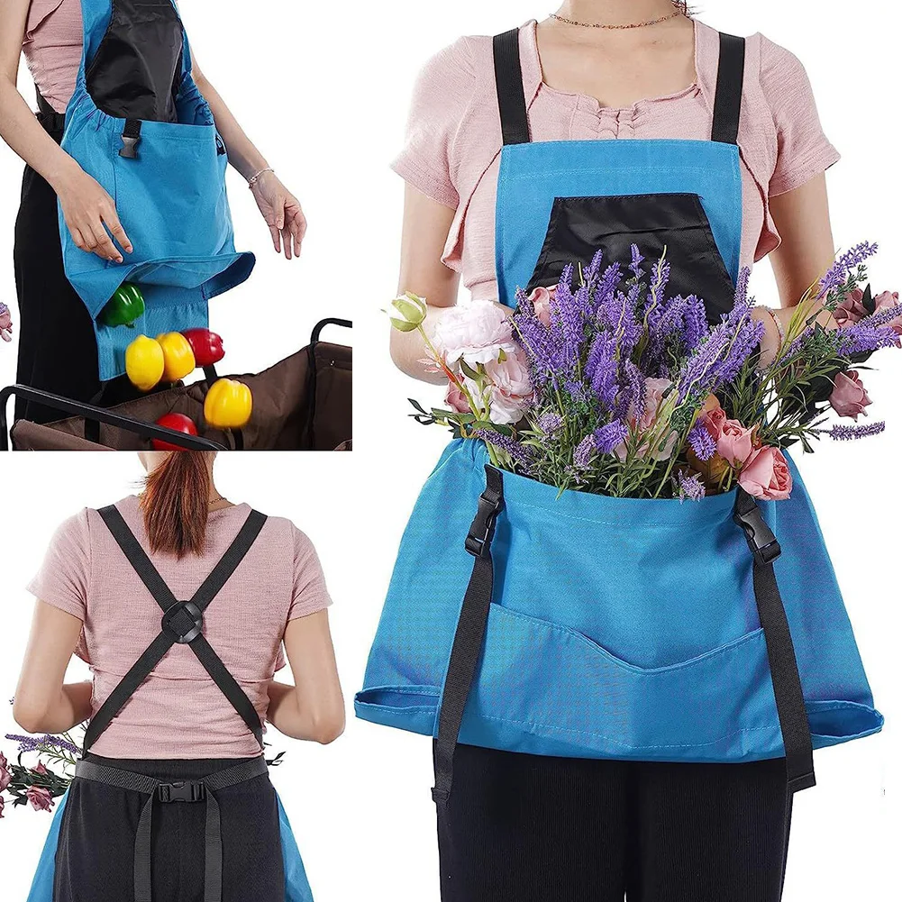 Garden Work Outdoor Activities 26*15*5 Gardening Harvesting Bag Adjustable Gardening Apron Easy To Clean Apron