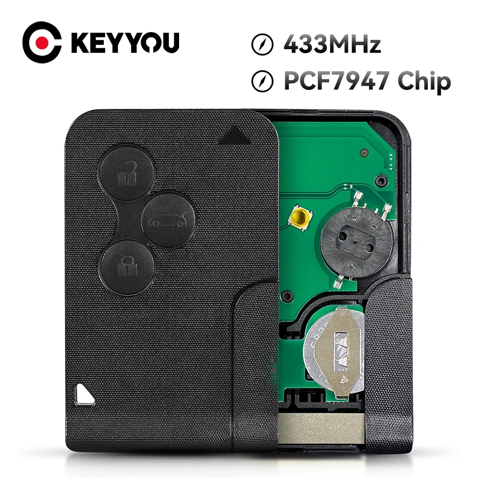 

KEYYOU 1/5/10 шт. 3-кнопочный удаленный ключ 433 МГц PCF7947 чип для Renault Clio Megane 2 3 Scenic 2003 2004 2005 2006 2007
