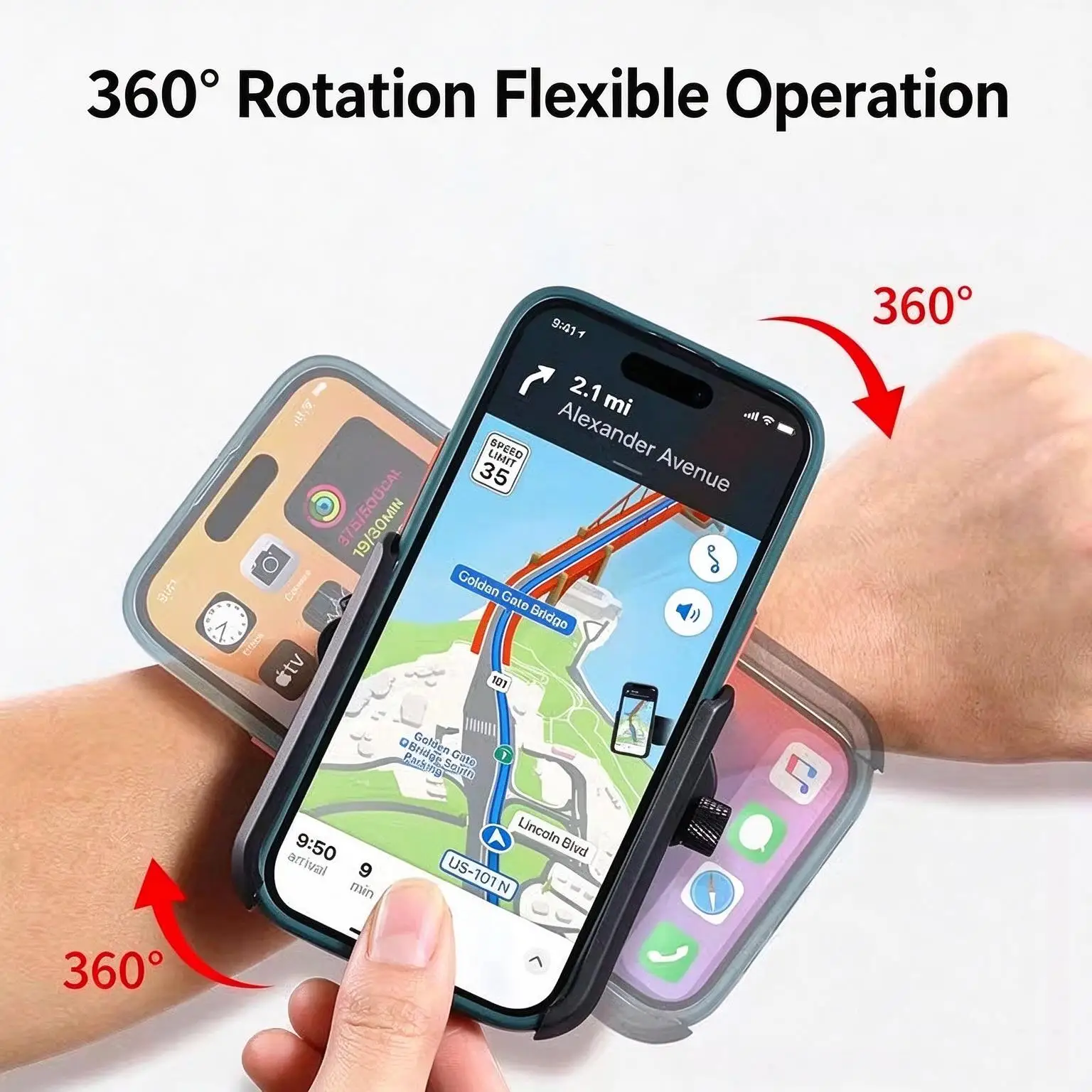 Universal 360° Rotation Multi-function Phone Holder for Car Wristband Mobile Support Phone Stand For Sports Cycling Motorcycle