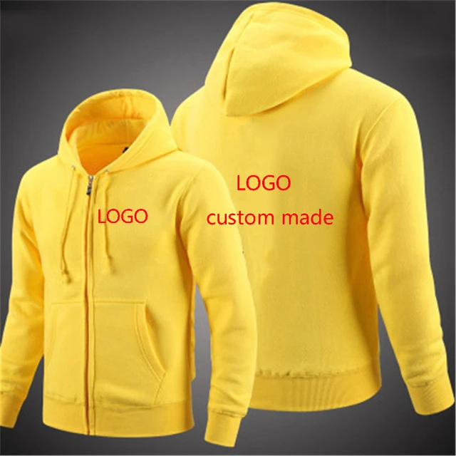 New Man's Custom Logo Hoodie lässig Langarm Kapuzen jacke Pullover beliebte Sweatshirt Reiß verschluss Hoodies Anpassung Ihres Logos