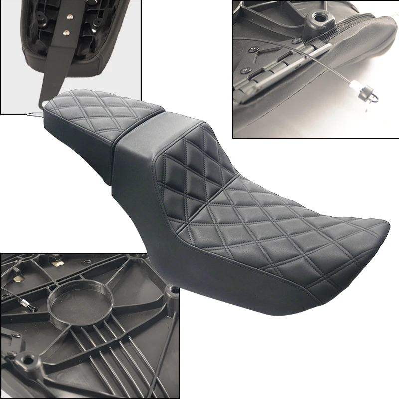 Motorcycle Step up Seat Club Style Seat with Gel Inside for 2022-later Harley Nightster RH975 Models