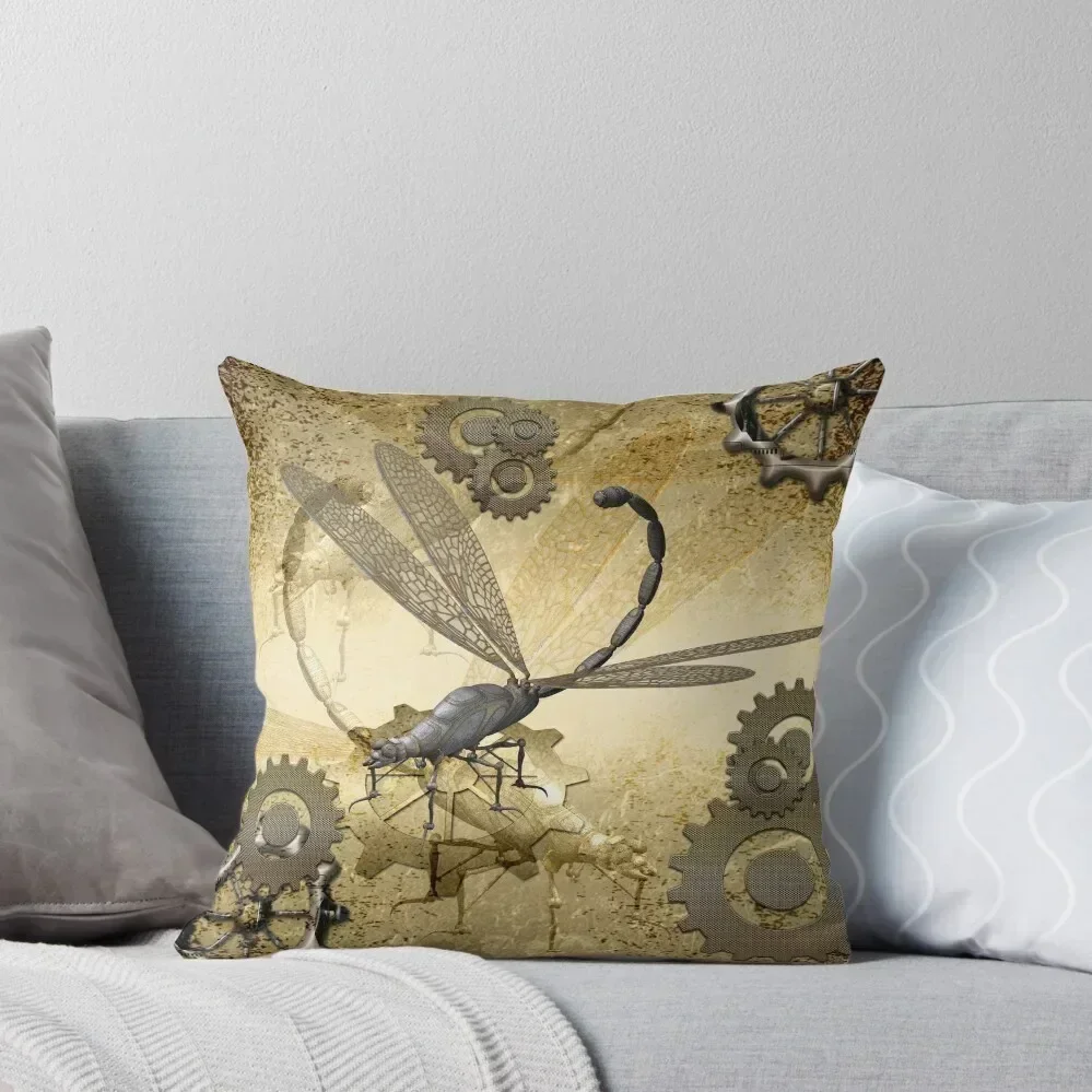 

Steampunk, dragonflies Throw Pillow christmas supplies anime girl pillow