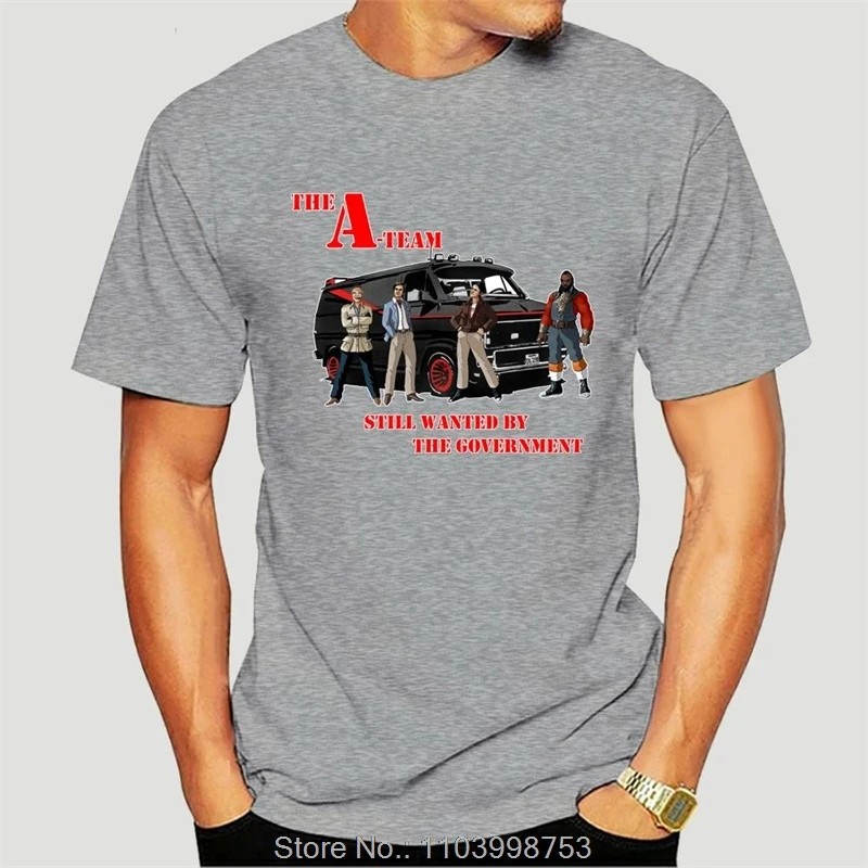 Men Summer Cotton Male Casua  Letters  The A-Team T Shirt A Team Team Ba Face Murdock Hannibal Van 2708X