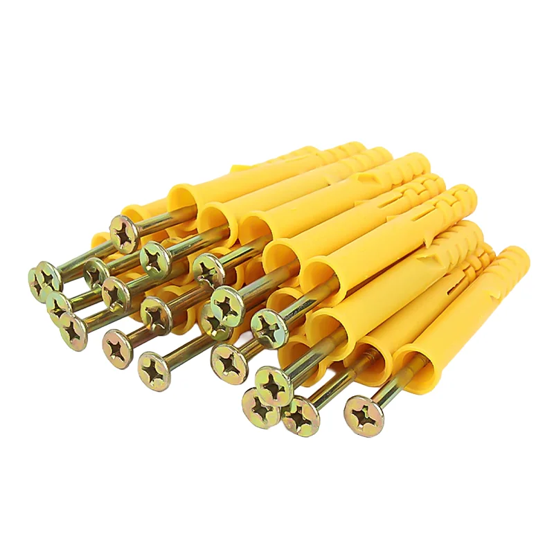 Drywall Anchors Screws Kit 100 Sets M6 M8 Zinc Plated Self Drilling Screws Plastic Wall Plugs For Hollow Plasterboard Mounting