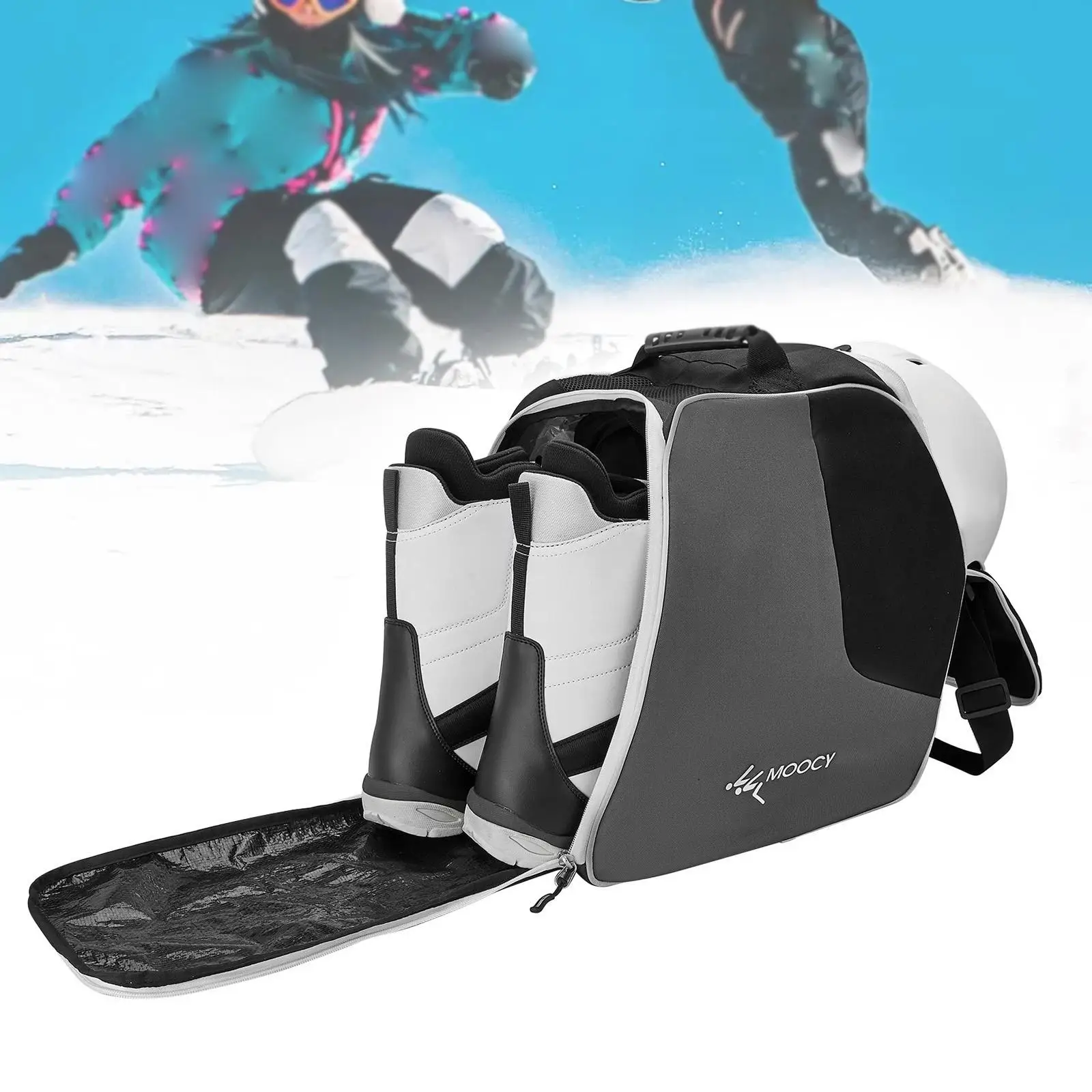 

Large Capacity Ski Boot Bag with Top Handles Waterproof Snowboard Travel Backpack for Air Flights and Skiing