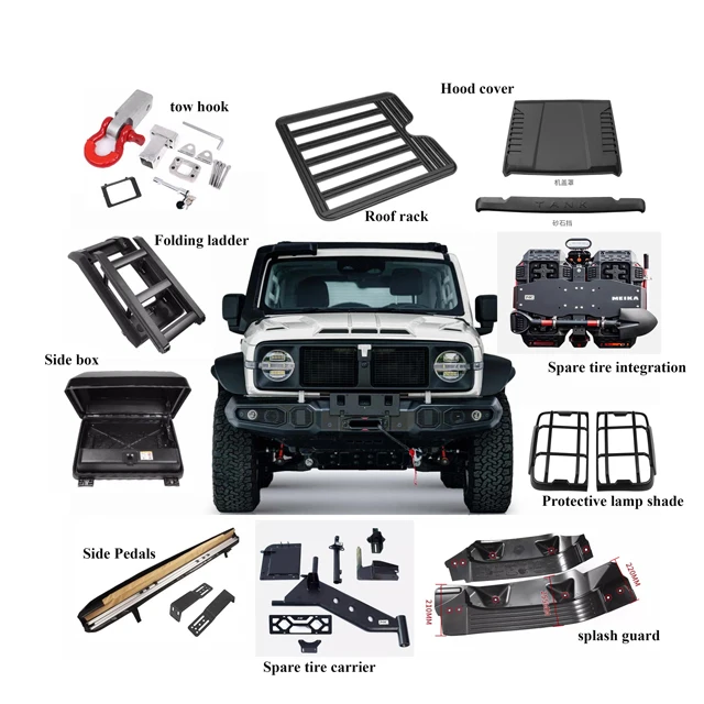 tuning roof rack Aluminum roof extension platform Luggage frame side ladder Tank 300 roof rack Aluminum alloy bumper