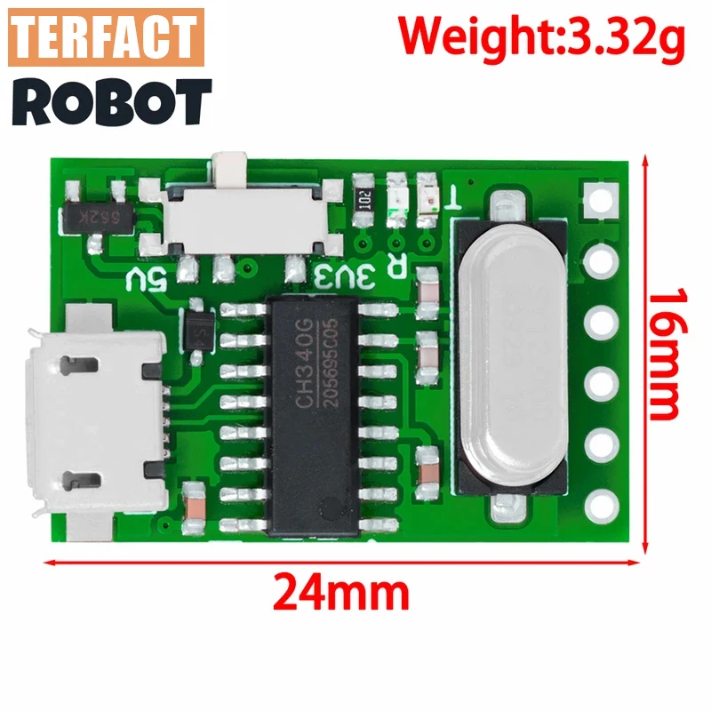 USB to TTL Converter Micro UART Module CH340G CH340 3.3V 5V Switch for Downloader Pro Mini