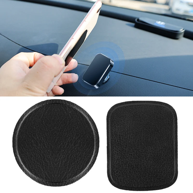 1/2Pcs Magnetic Disk for Car Phone Holder Magnet Metal Plate Leather Iron Sheets for Magnetic Air Vent Mount Car Holder Stand