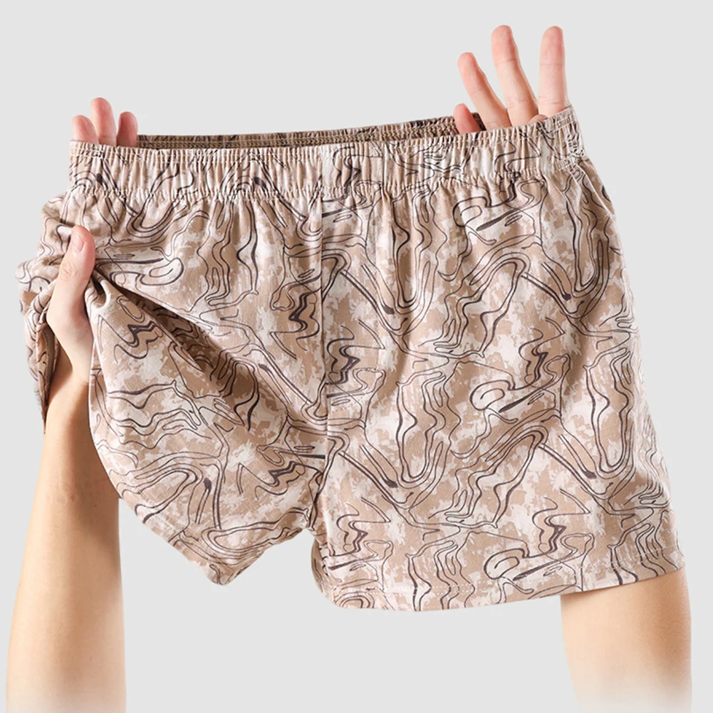 Men Cotton Lingerie Soft Boxers Adult Underwear Loose Flat Corner Shorts Breathable SolidSleepwear Stretch Extreme Men's Panties
