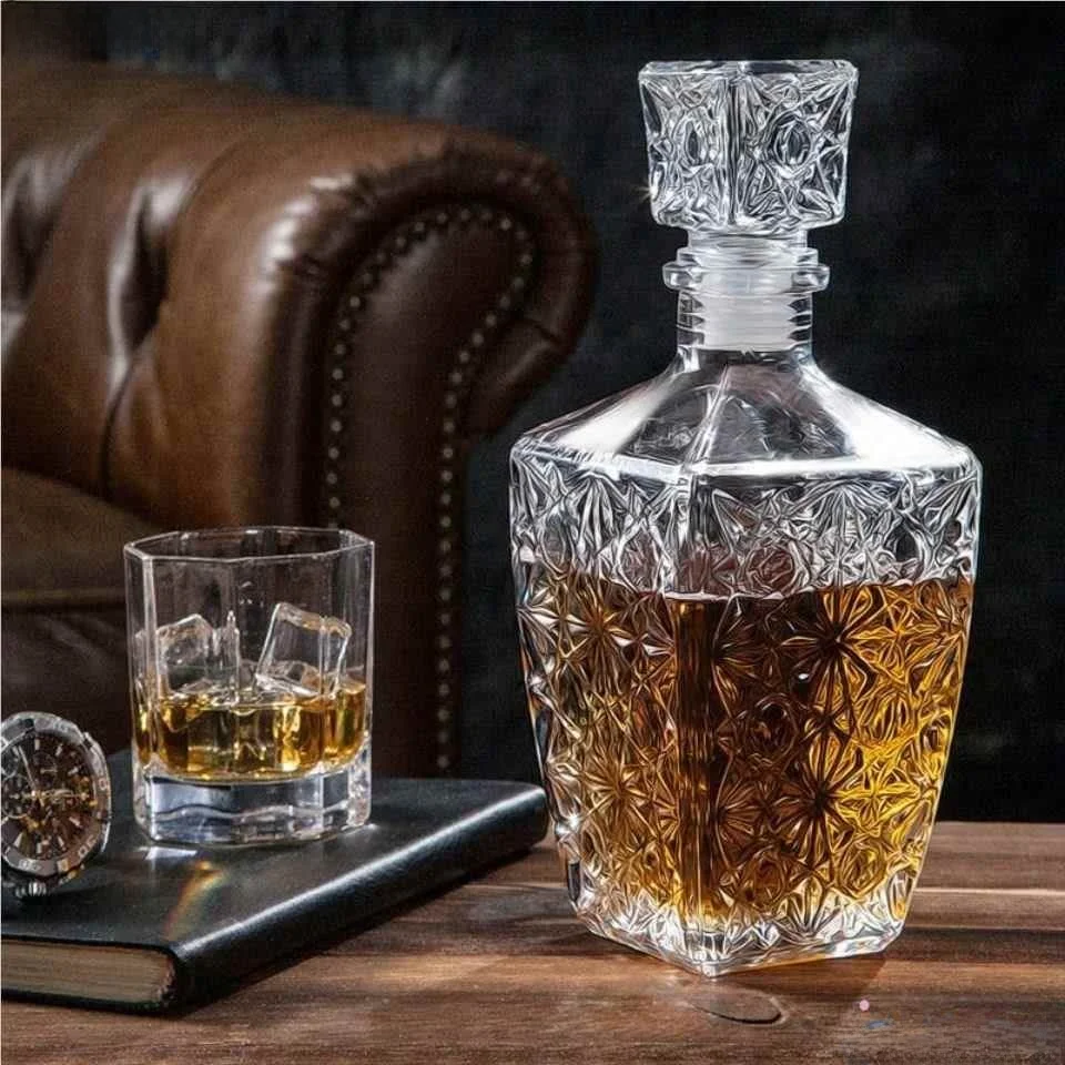 زجاجة نبيذ كريستالية محكمة الإغلاق على الطراز الأوروبي مع صنبور، زجاجة كحول للاستخدام المنزلي، زجاجة نبيذ أحمر، أواني زجاجية ... #5