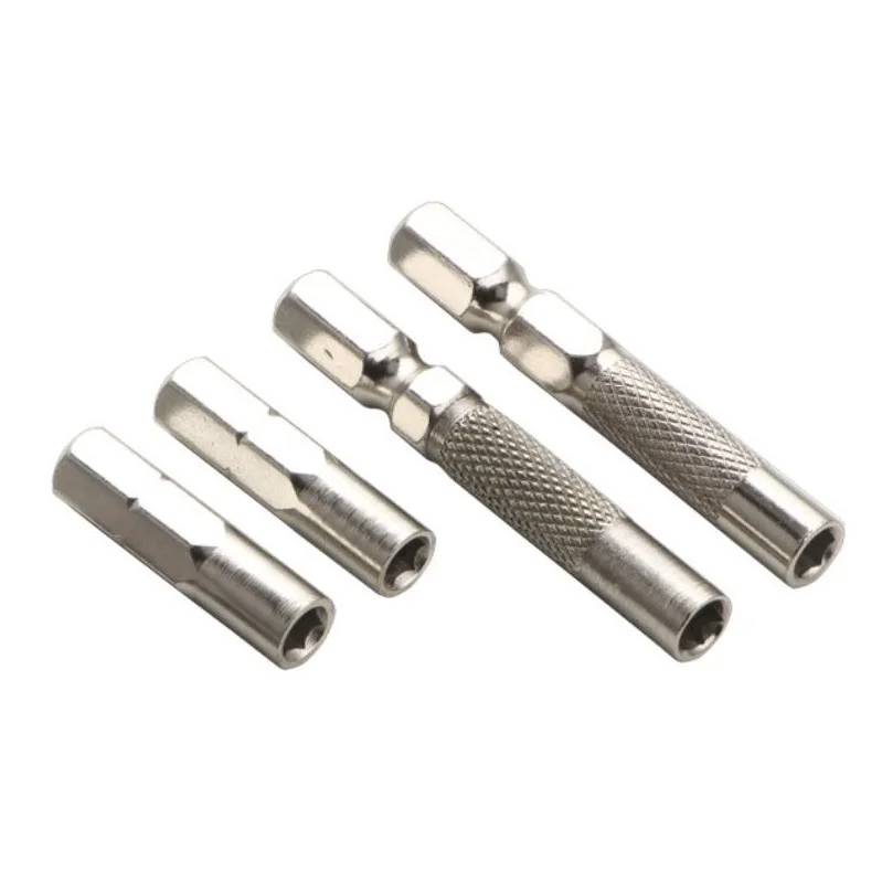 4pcs Magnetic 6.35mm Hex To 4mm Socket Bit Adapters, Quick Release Holders For Electric Screwdriver Hand Tools
