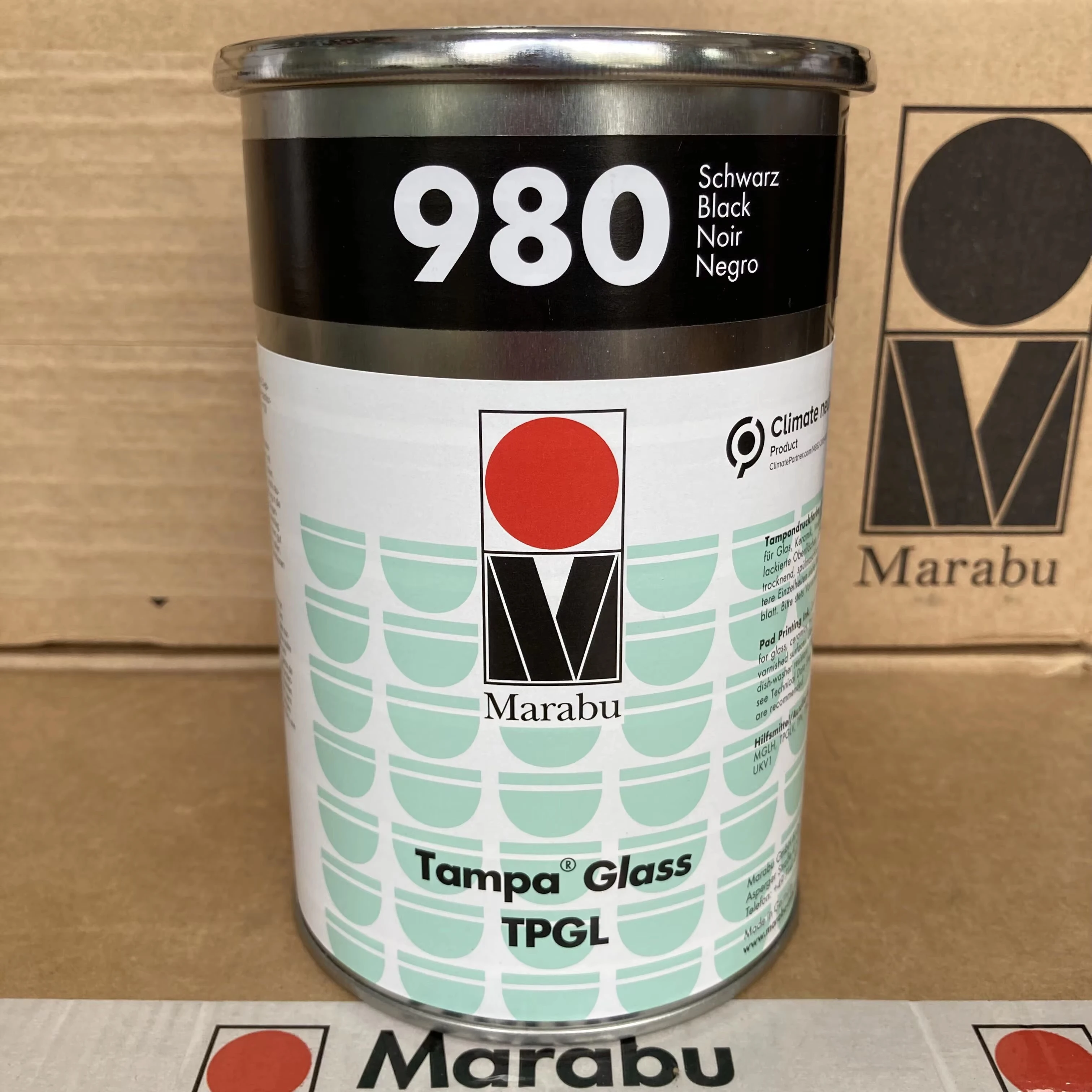 FOR Marabu TPGL980 Black Ceramic, Metal & Glass Ink – High-End Pad Printing Ink