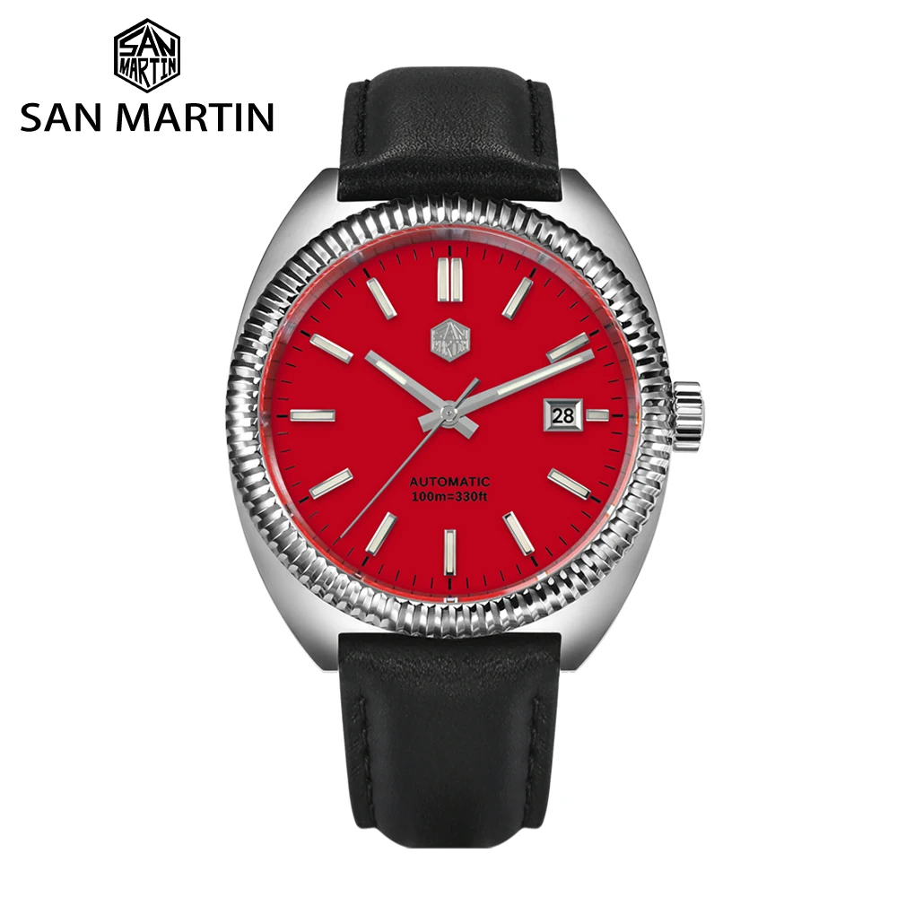 

San Martin 40mm Sport Style Enamel Dial Original Design Luxury Men Watch YN55 Automatic Mechanical Sapphire 100m SN0069 Reloj