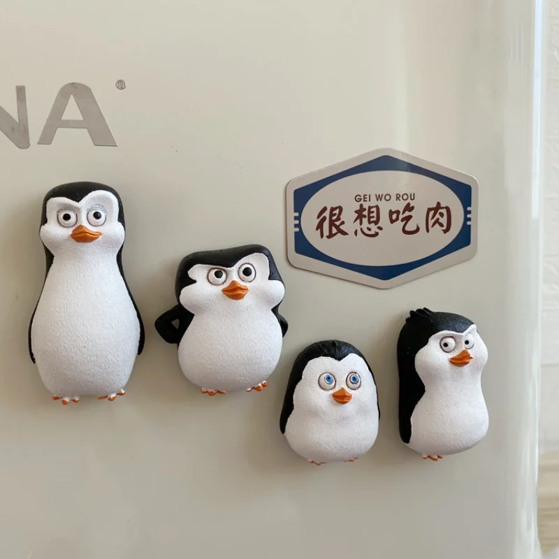 Kawaii Penguin Fridge Magnet Resin Refrigerator Magnetic Photo Message Sticker Note Stick Kids Toy Home Kitchen Decoration Gifts