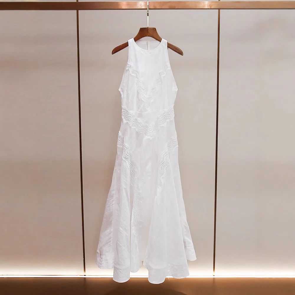 

Новинка! Летнее женское платье S Home в стиле Gentlewoman: элегантное, с вышивкой, А-силуэт, длинное, белое, для повседневной носки.