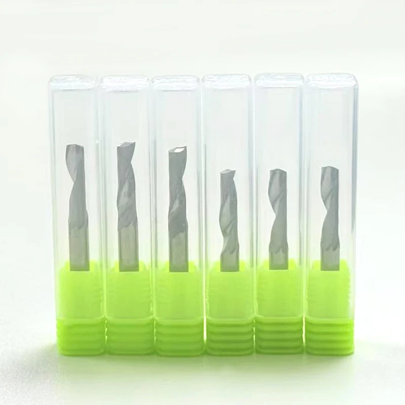 1Pcs 3.175mm 4mm 5mm 6mm 8mm Single Flute Up Cut Spiral End Mill - Wood & Aluminum CNC Milling Cutter, Router Bit Tools